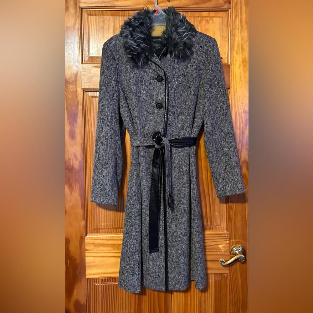 3 pieces Focus 2000 Gray Coat with Black Accents matching skirt matching slacks.